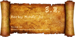 Berky Mihály névjegykártya