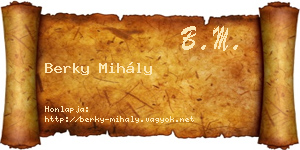 Berky Mihály névjegykártya