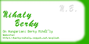 mihaly berky business card